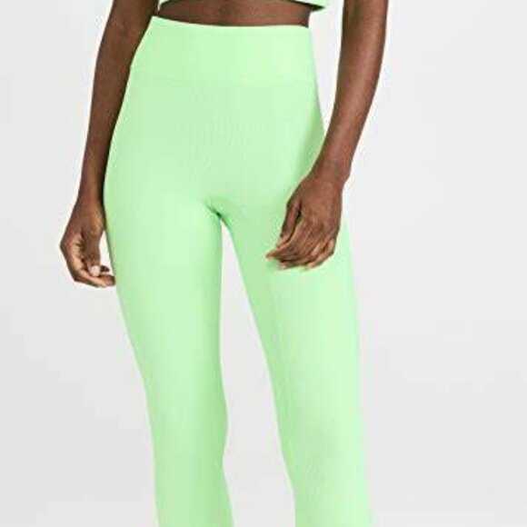 all access nyc rib center stage legging lime green nwt sz M - Picture 1 of 4